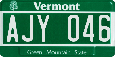 VT license plate AJY046