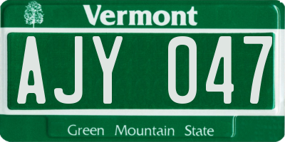 VT license plate AJY047