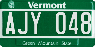VT license plate AJY048
