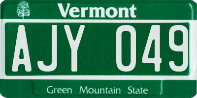 VT license plate AJY049