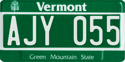 VT license plate AJY055