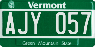 VT license plate AJY057