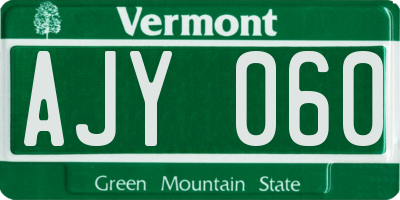 VT license plate AJY060