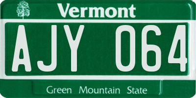VT license plate AJY064