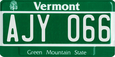 VT license plate AJY066