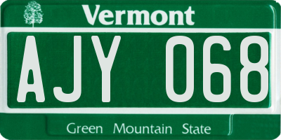 VT license plate AJY068