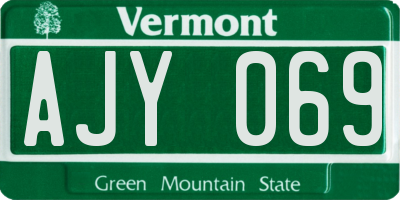 VT license plate AJY069