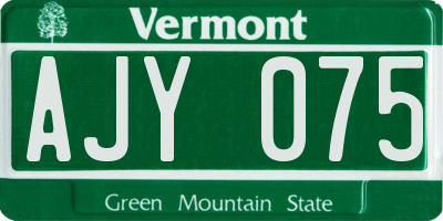 VT license plate AJY075