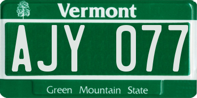 VT license plate AJY077