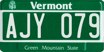 VT license plate AJY079