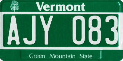VT license plate AJY083