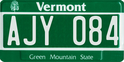 VT license plate AJY084