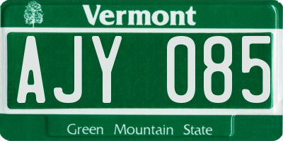 VT license plate AJY085