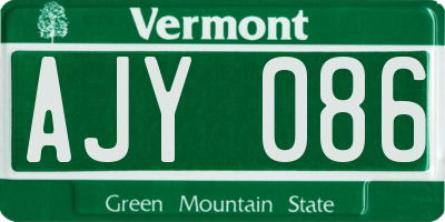 VT license plate AJY086