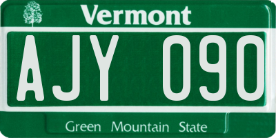 VT license plate AJY090