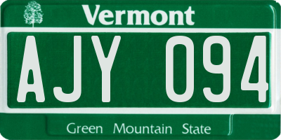 VT license plate AJY094