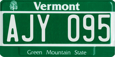 VT license plate AJY095