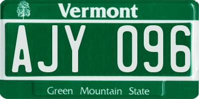 VT license plate AJY096