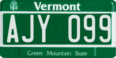 VT license plate AJY099