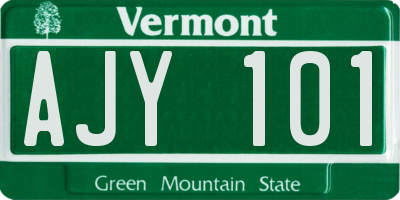 VT license plate AJY101