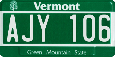 VT license plate AJY106