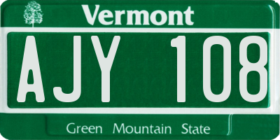 VT license plate AJY108