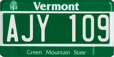 VT license plate AJY109