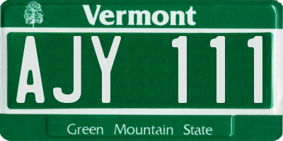 VT license plate AJY111