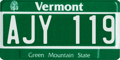 VT license plate AJY119