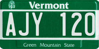 VT license plate AJY120