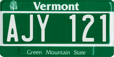 VT license plate AJY121