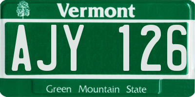 VT license plate AJY126