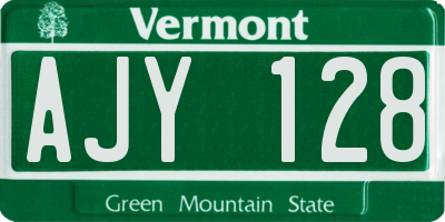 VT license plate AJY128