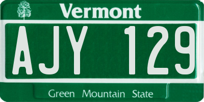 VT license plate AJY129