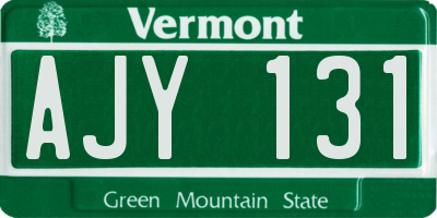 VT license plate AJY131
