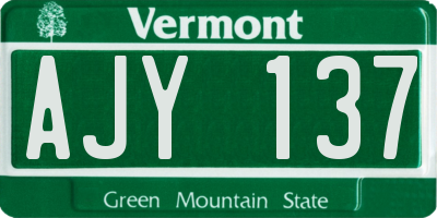 VT license plate AJY137