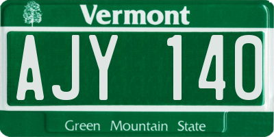 VT license plate AJY140
