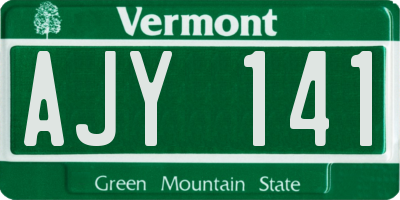 VT license plate AJY141