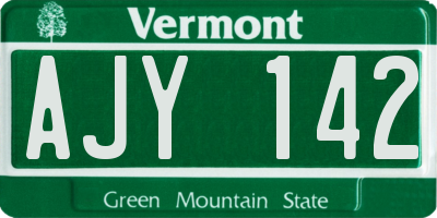 VT license plate AJY142
