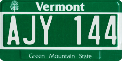 VT license plate AJY144