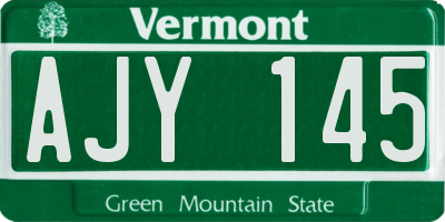 VT license plate AJY145