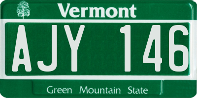 VT license plate AJY146