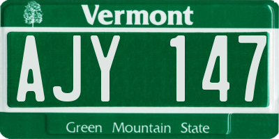 VT license plate AJY147