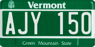 VT license plate AJY150