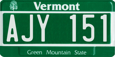 VT license plate AJY151