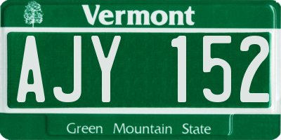 VT license plate AJY152