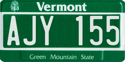 VT license plate AJY155