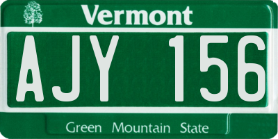 VT license plate AJY156