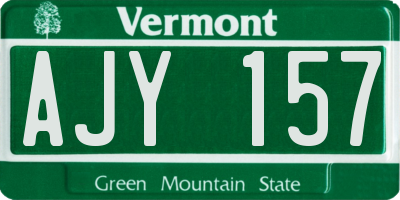 VT license plate AJY157