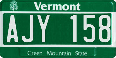 VT license plate AJY158